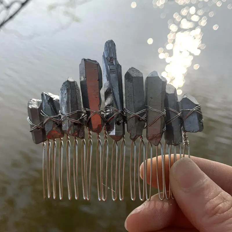 Natural Crystal Bridal Silver Line 20-tooth Hair