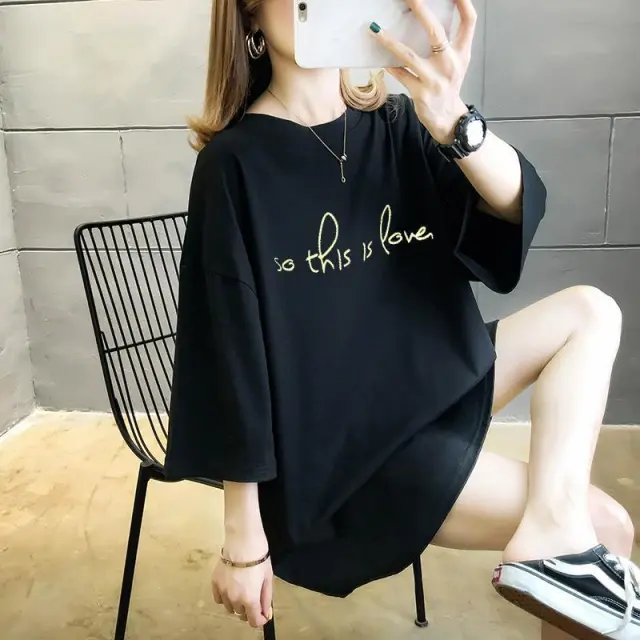 Salt based Summer Dress Plus Fertilizer Plus Size Women's Half Sleeve Black - Shop at LoveMi