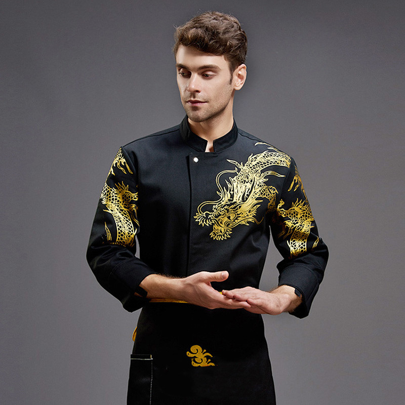 High-grade Chef Work Clothes Men's Dragon Robe Fashion