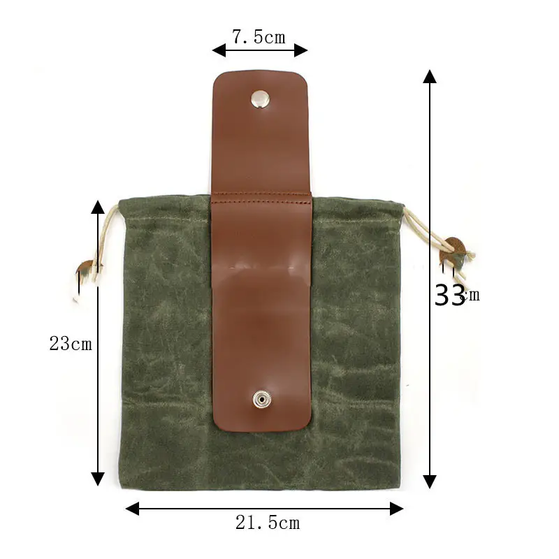 Outdoor Wet Wax Canvas Picking Bag Garden Waist Hanging Fruit Bag