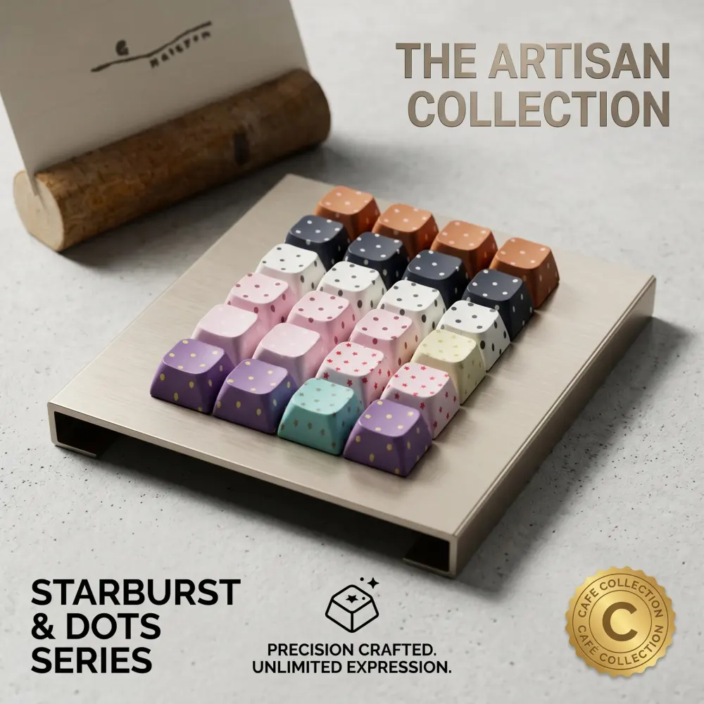 Blank Keycaps Colorful Removable Keyboard with Polka Dot Accent