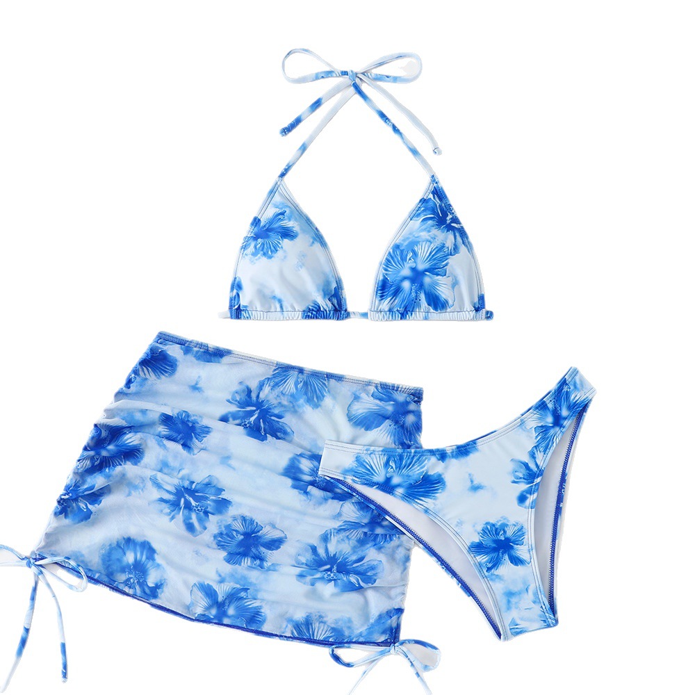 Women's Split Bikini Swimsuit Three Piece Set