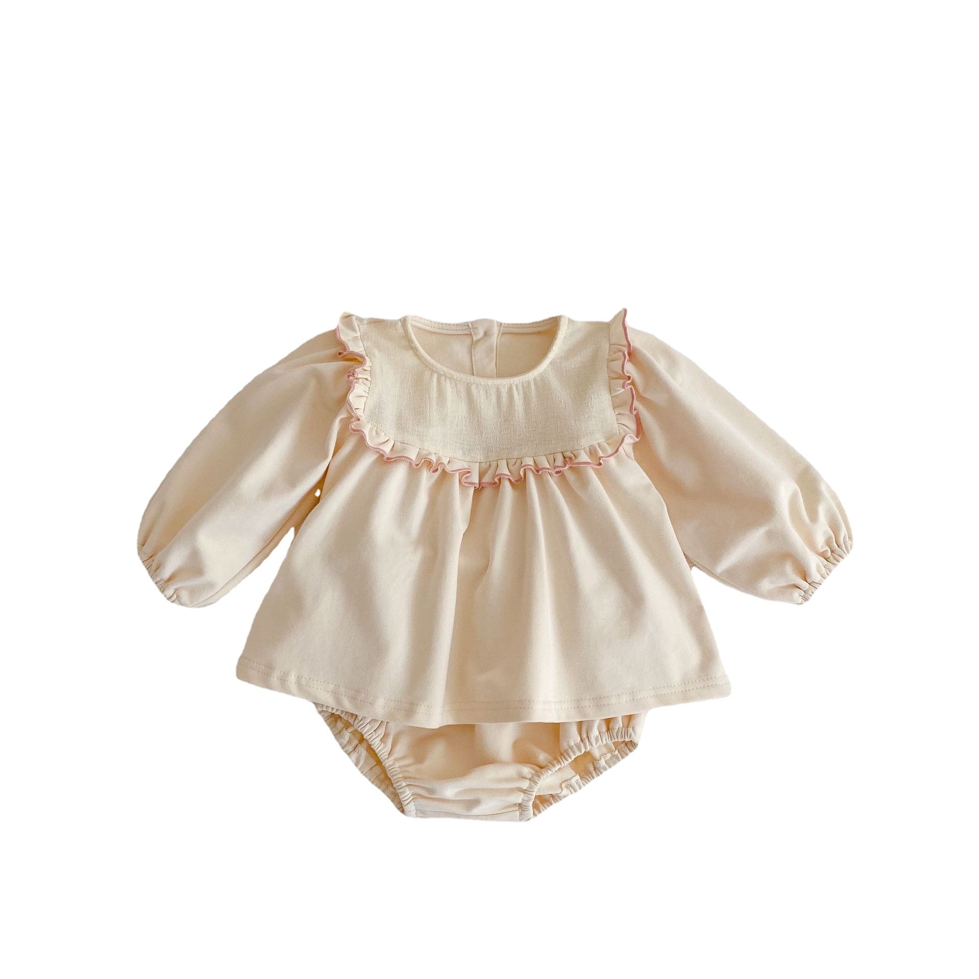 Bubble Long Sleeve Skirt Bread Pants Two Piece Suit
