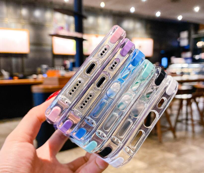 Transparent Phone Case With Non-slip Solid Color Frame - Image 6