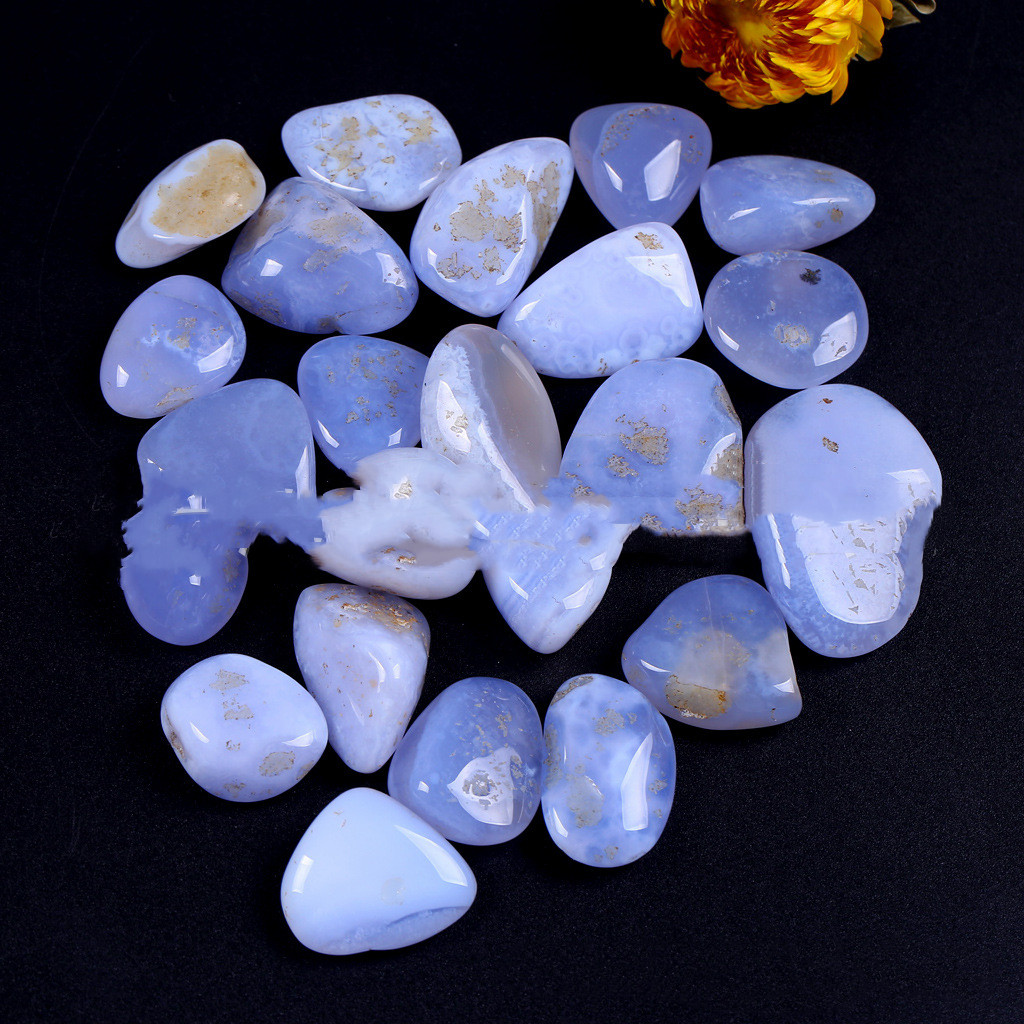 Natural Blue Chalcedony Large-grain Crystal Crushed Stone - 4