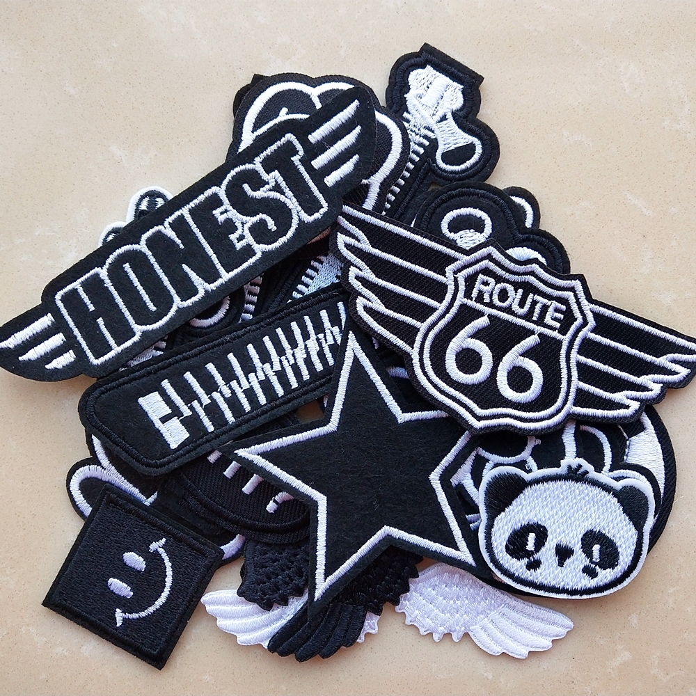 Black And White Embroidery Camera Panda Clothes Decorative Patches — image 1