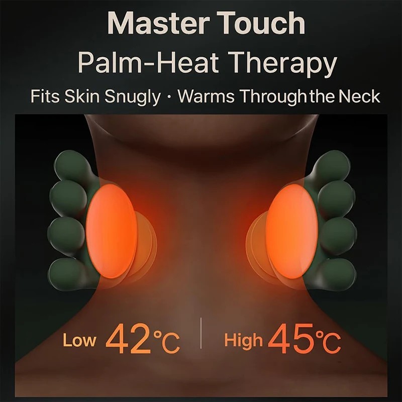 Neck Shoulder Massager With Heat Simulated Human Hand Cervical Trapeziu — image 5