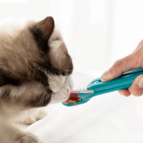The Hot Cat Strip Spoon Feeder Squeezes Snack Pet