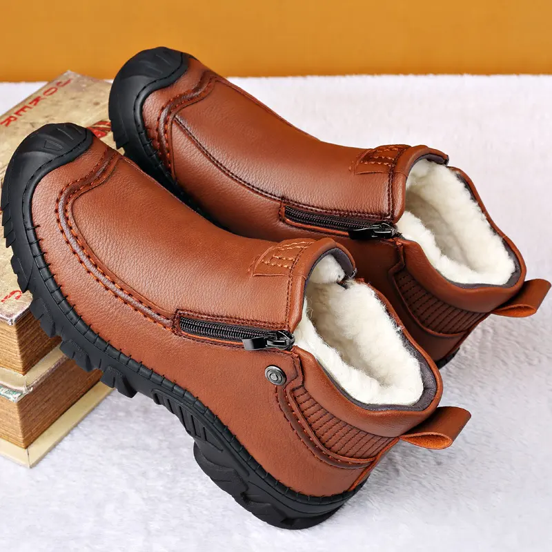 Cotton Shoes for Men with Plush Insulation