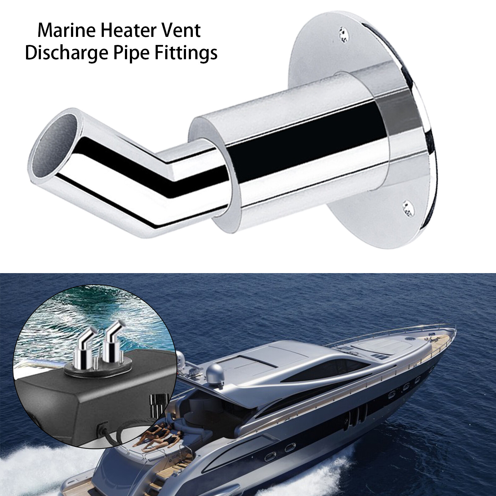 24mm Thru Hull Exhaust Skin Fitting-Tube Pipe Air-Diesel Heater For Boat Car — image 2