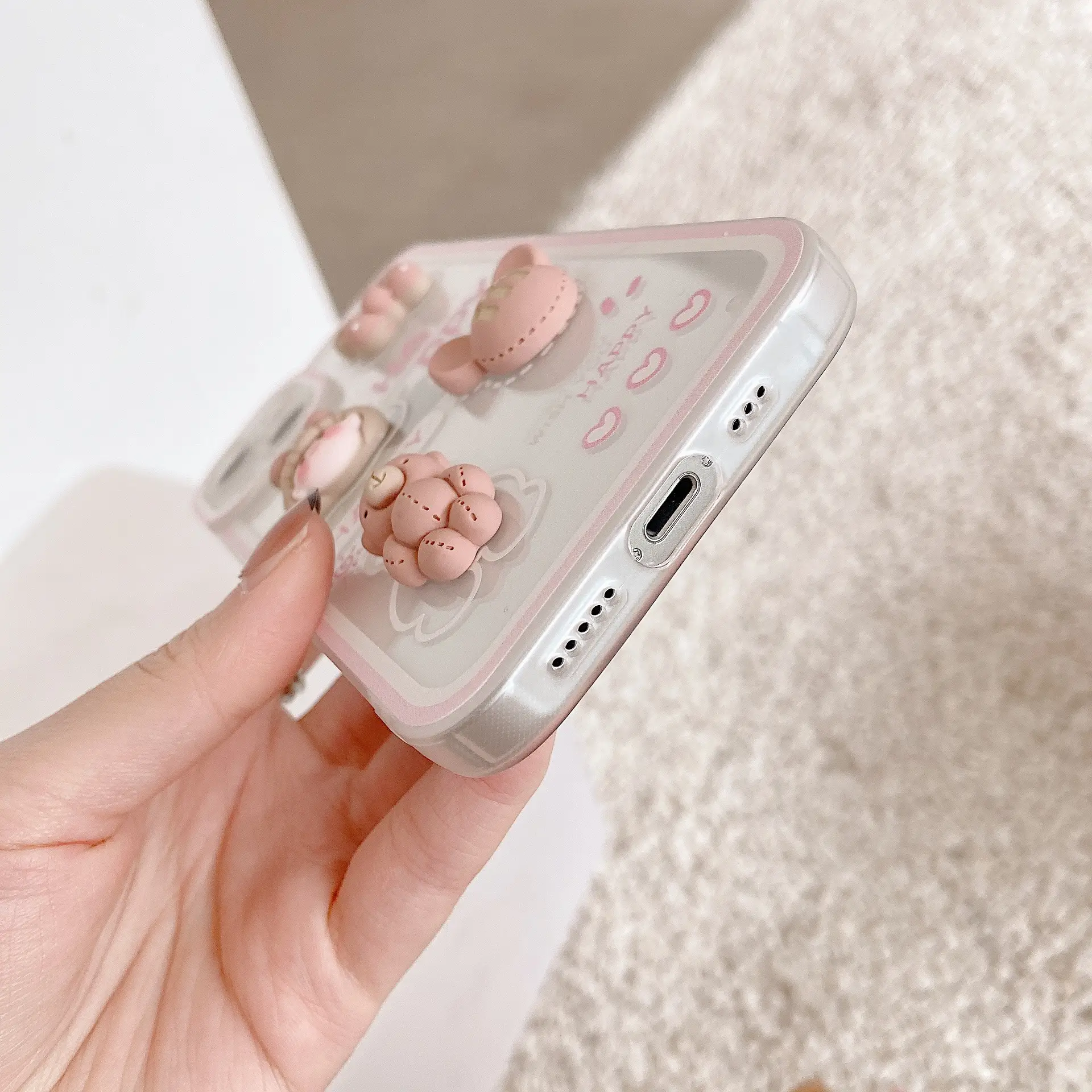 Three-dimensional Bow Transparent Silicone Soft Shell Phone Case
