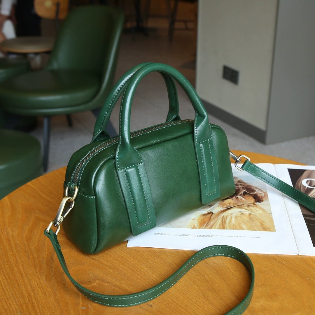 Sac pour femme en cuir véritable, style baguette, cuir de vache tanné végétal – Image 6