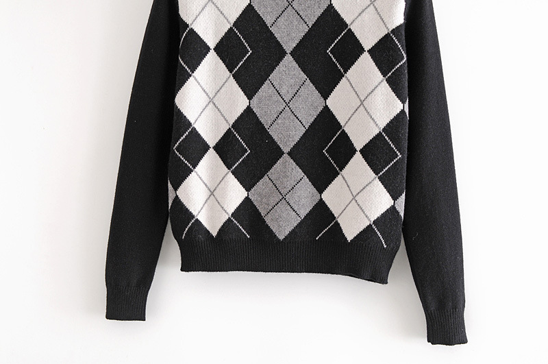 Title 7, All Match Diamond Check Strickpullover