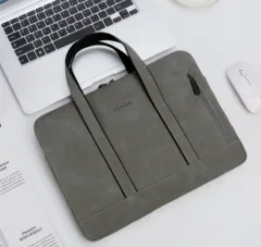 Waterproof PU Leather Briefcase Laptop Bag For Women Business Handbag 13.3 14 15.6 Inch For Macbook Pro 13 15 Case Notebook Bag - Grey - View 1