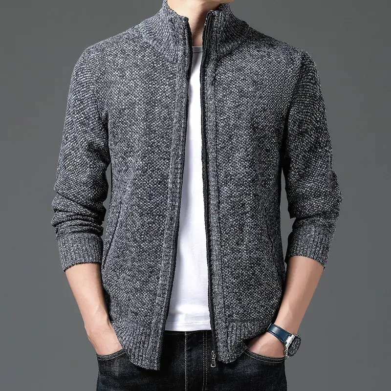 Men's Long Sleeved Knitwear Middle Aged Casual