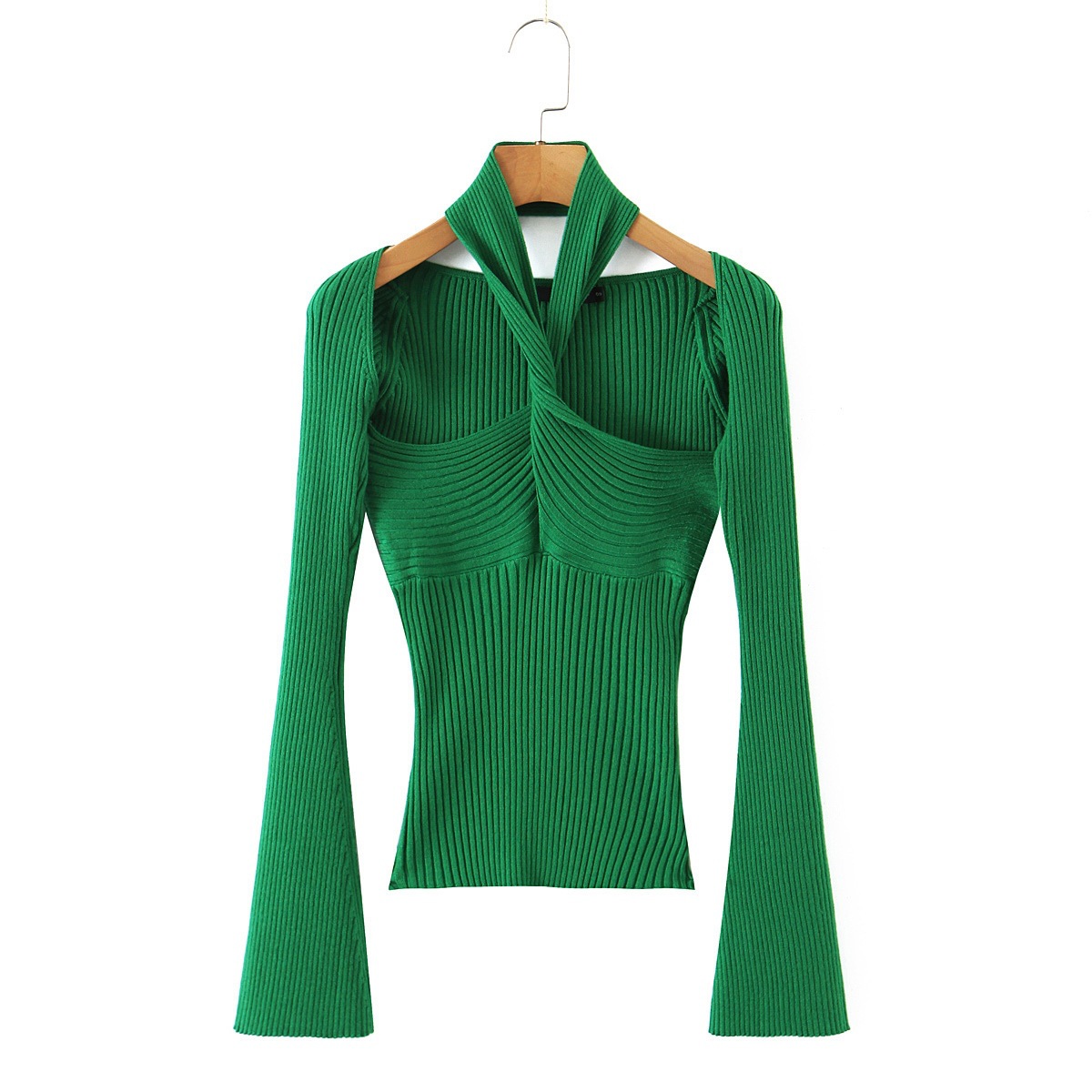 Women's Fashion Crossover Halter Neck Sweater