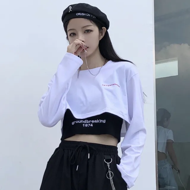 Black Overalls Spring And Autumn Handsome High Waist Plus Size Loose Sports And Leisure Temperament Trousers White Tshirt And Vest - Shop at LoveMi