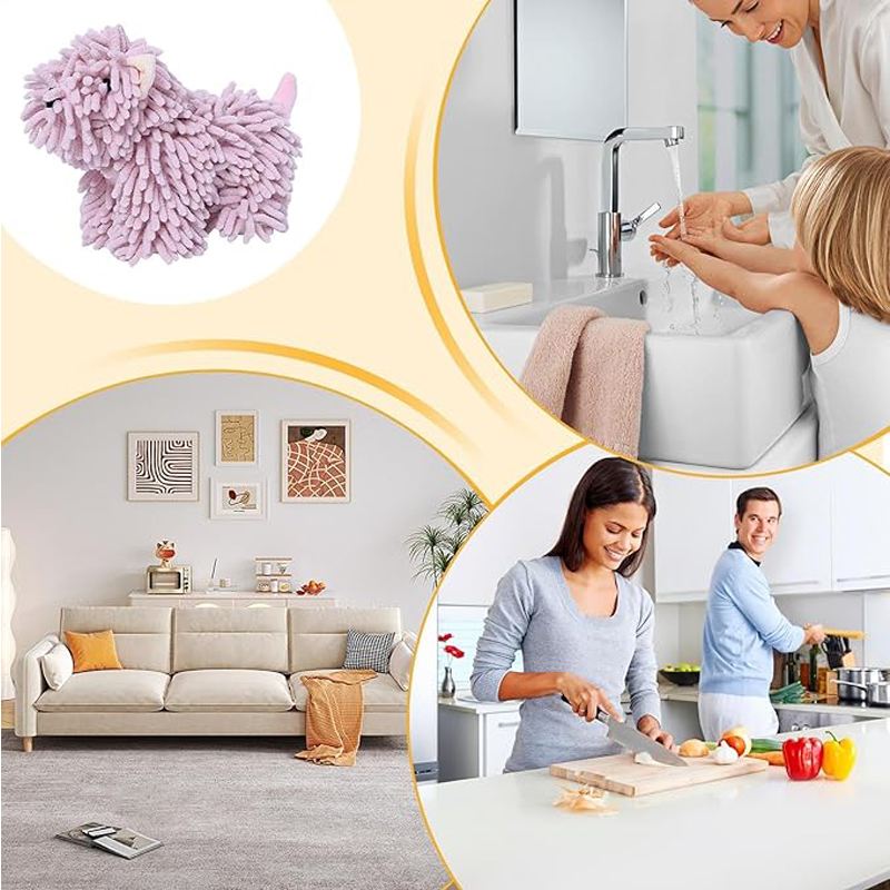 Cute Puppy Shaped Towel,Absorbent Kitchen Towel With Hanging Loop, Towels For Home 6