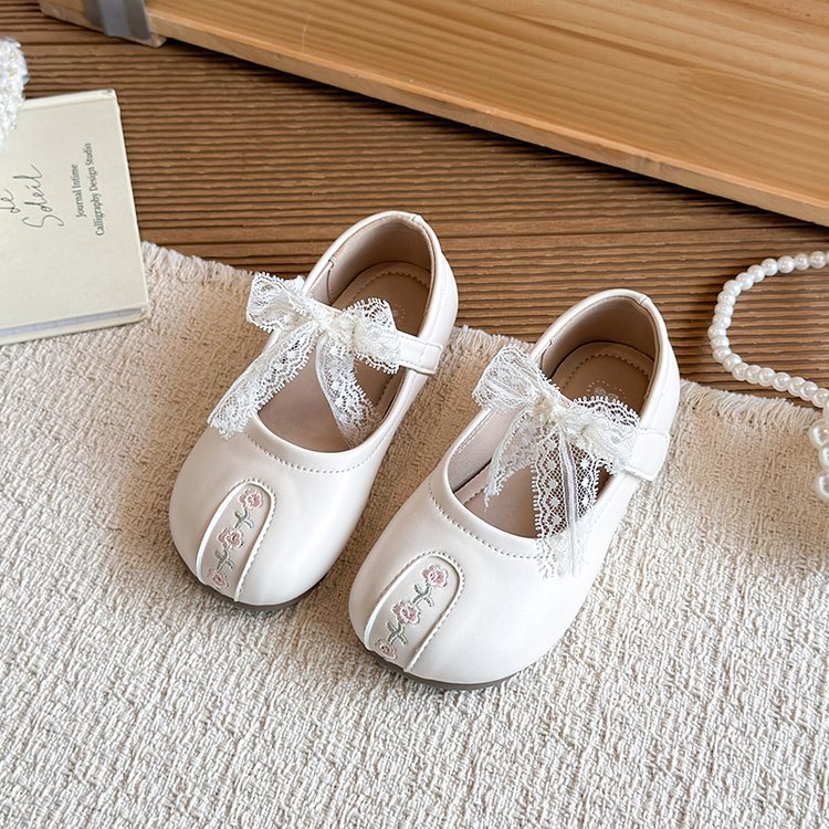 Western Style Leather Shoes, Retro Lace Mary Jane Shoes, Soft Soled Princess Single Shoes