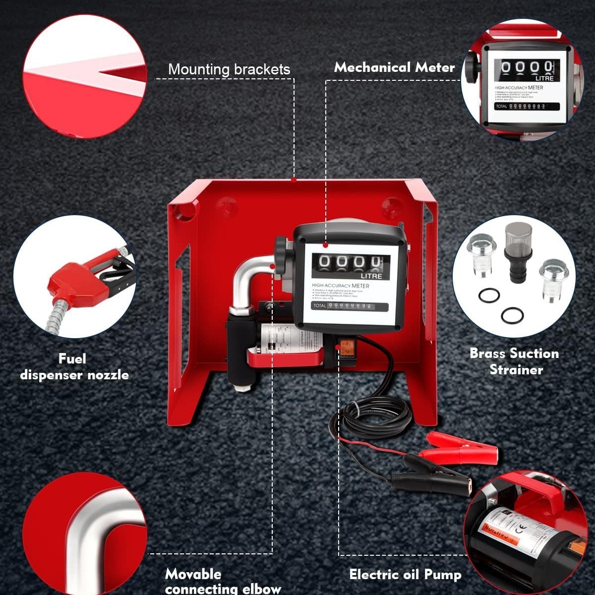 12V Oil Pump Metered D Iesel Fuel Transfer Kit 45L Min 260W With Auto Nozzle — image 4