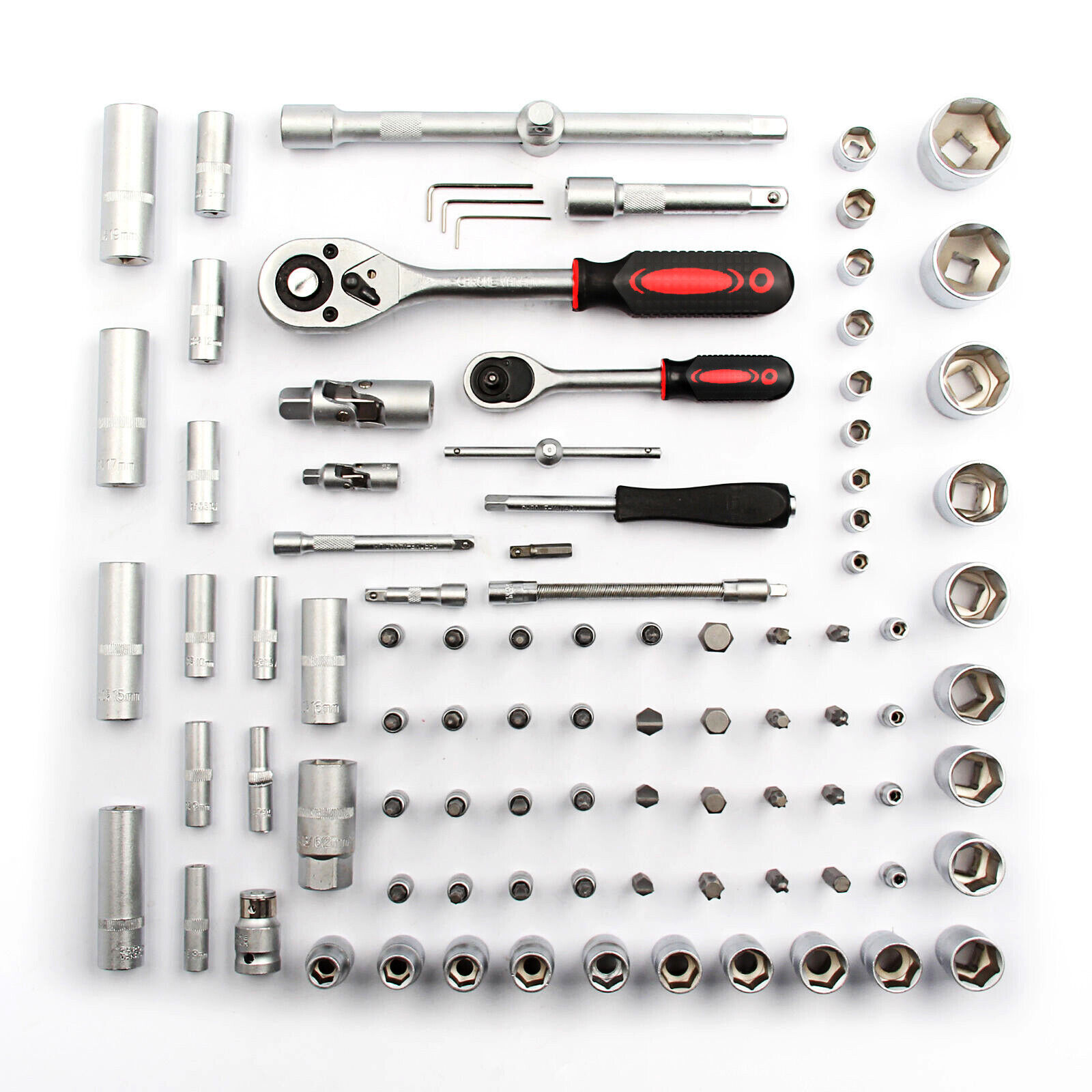 94 Piece 1 2  & 1 4 Drive Socket Set Screwdriver Ratchet Bits Wrench Tool Kit — foto 5