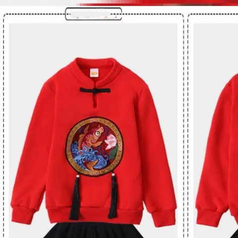Mother-daughter Father-daughter Autumn Winter Spring Year Rabbit Year Of The Zodiac - A Fleece Blouse-Girls Size120