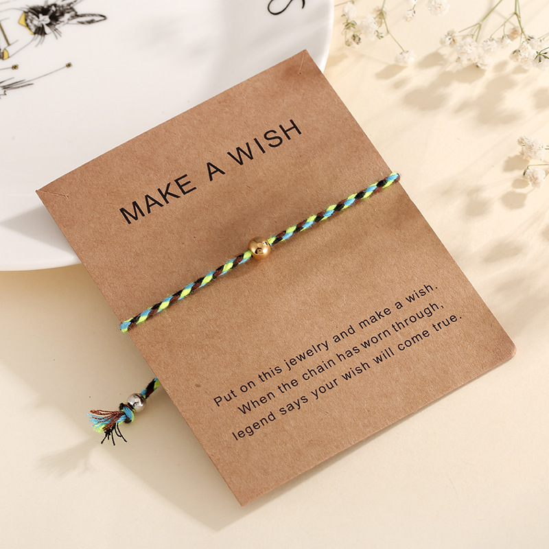 Rope Round Beads Braided Adjustable Couple Bracelet Female