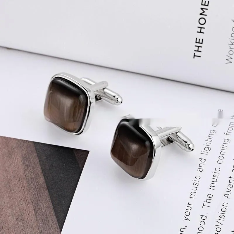 Men's High-end Opal Cufflinks Business Shirt French