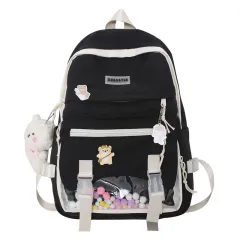 Large Capacity Summer High School Backpack - Black - View 1