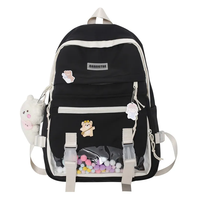 Large Capacity Summer High School Backpack - Black