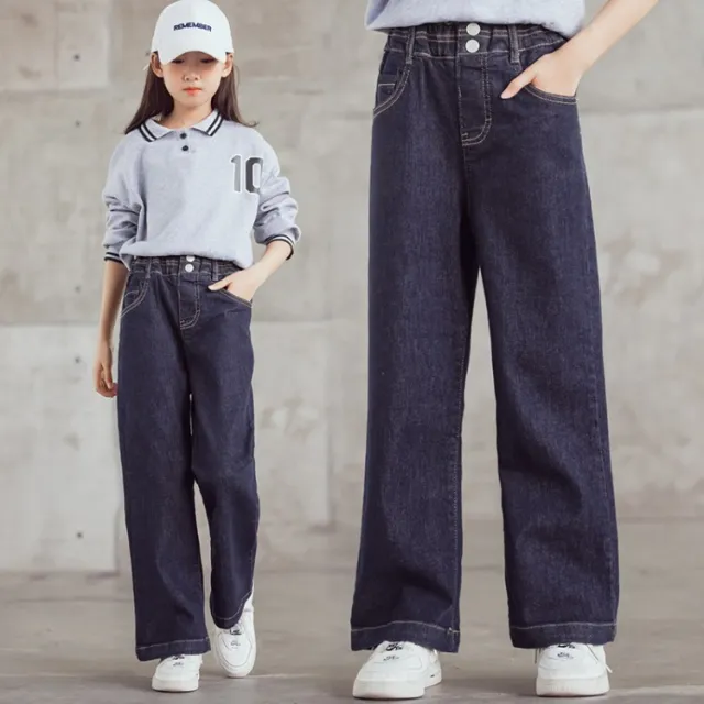 Solid Color Line Stretch Wide leg Pants Dark Blue - Shop at LoveMi