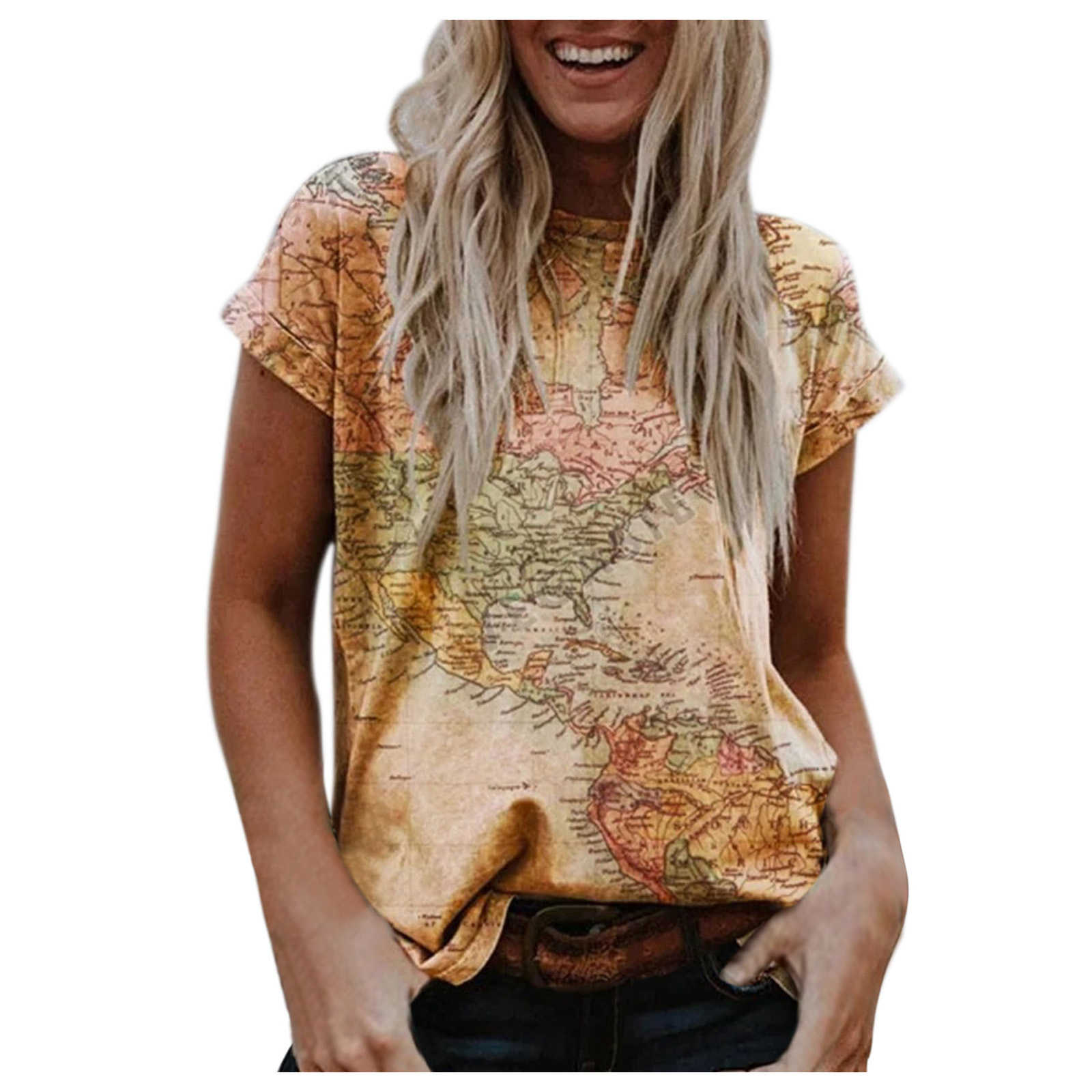Street Hipster Pullover Print Loose Fit Short-sleeved Women's