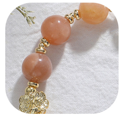 Title 3, Natural Orange Moonstone Crystal Bracelet Fishtail