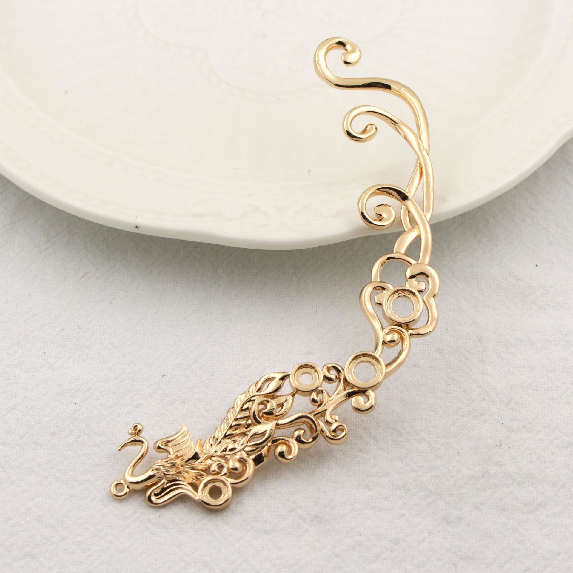 Cast Copper Color Preserving Auspicious Cloud Double-sided Phoenix Pendant