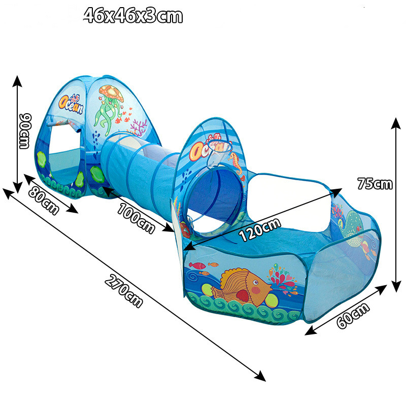 Three-in-one Tent Baby Crawl Tunnel Tent Three-piece Set 5