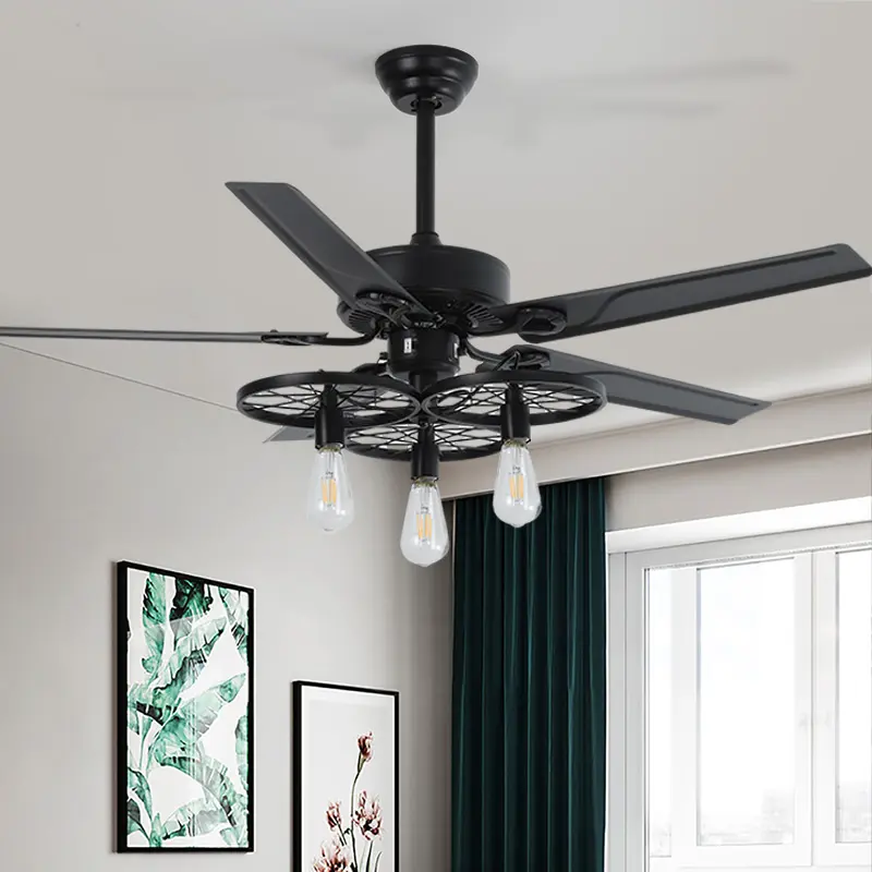 Retro Industrial Fan Lamp Ceiling