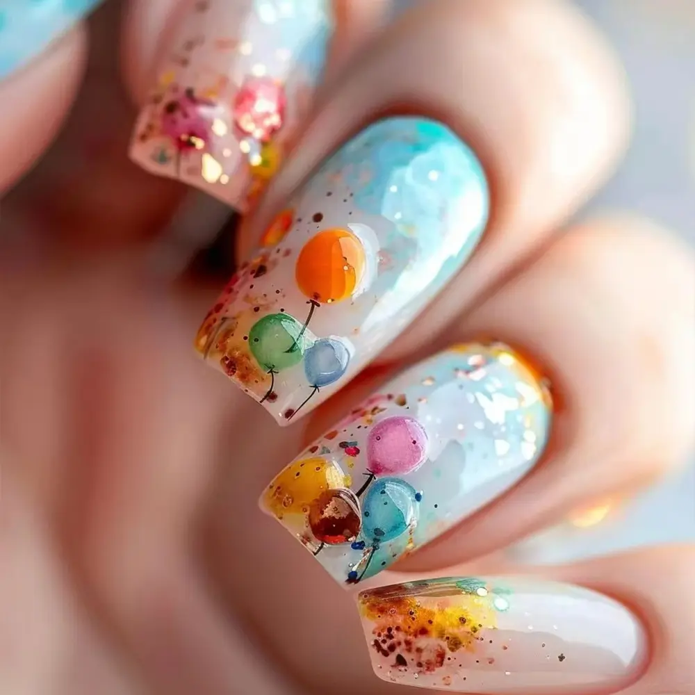 Of Long-style Coffin Acrylic Nail Art Stickers