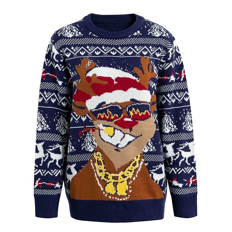 Printing Button O-neck Mens Girl Bottoming Cashmere Sweater