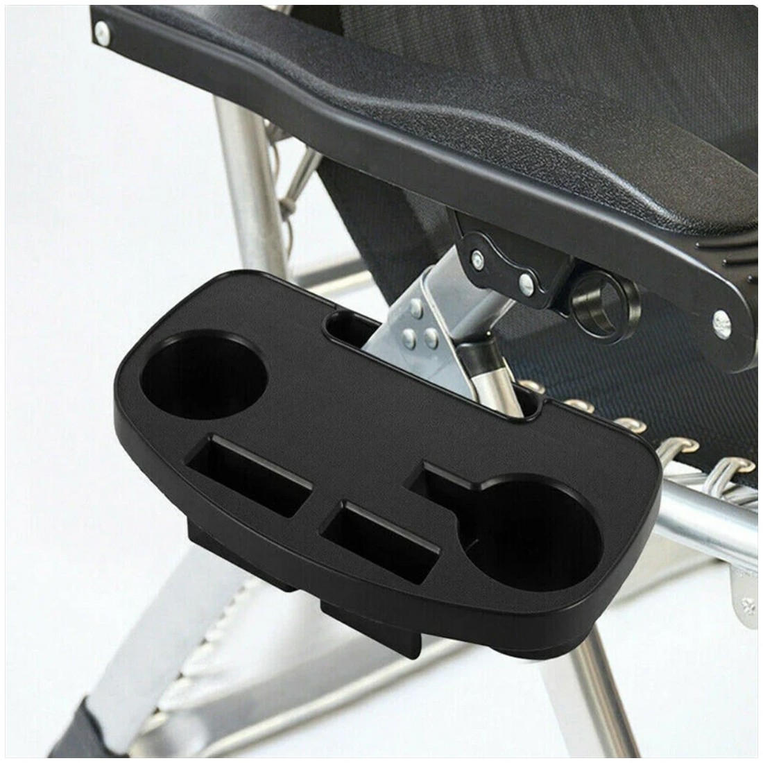 2PCS Clip On Camping Chair Side Table Cup Holder & Phone Storage Tray Outdoor UK