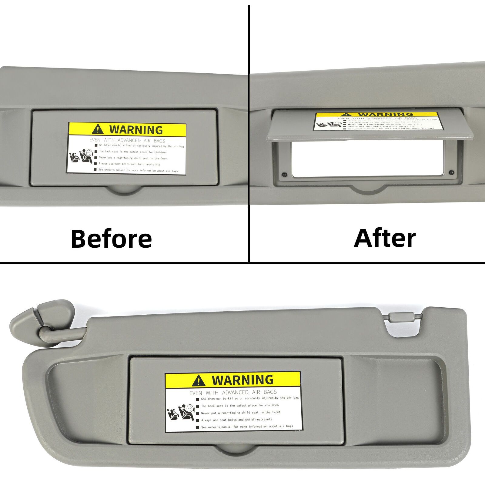 Left Driver Side Dark Gray Sun Visor For 2006-2011 Civic 2006-2011 H Onda Civic — foto 3