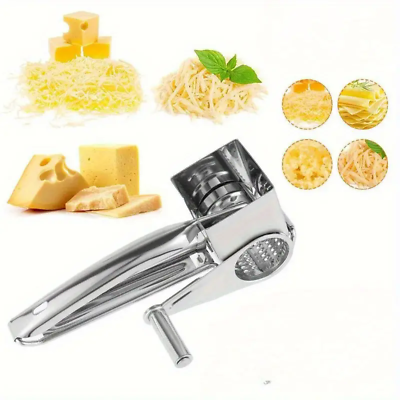 4PCS Stainless Steel Multifunction Rotary Cheese Grater Slicer Kitchen Cook Tool