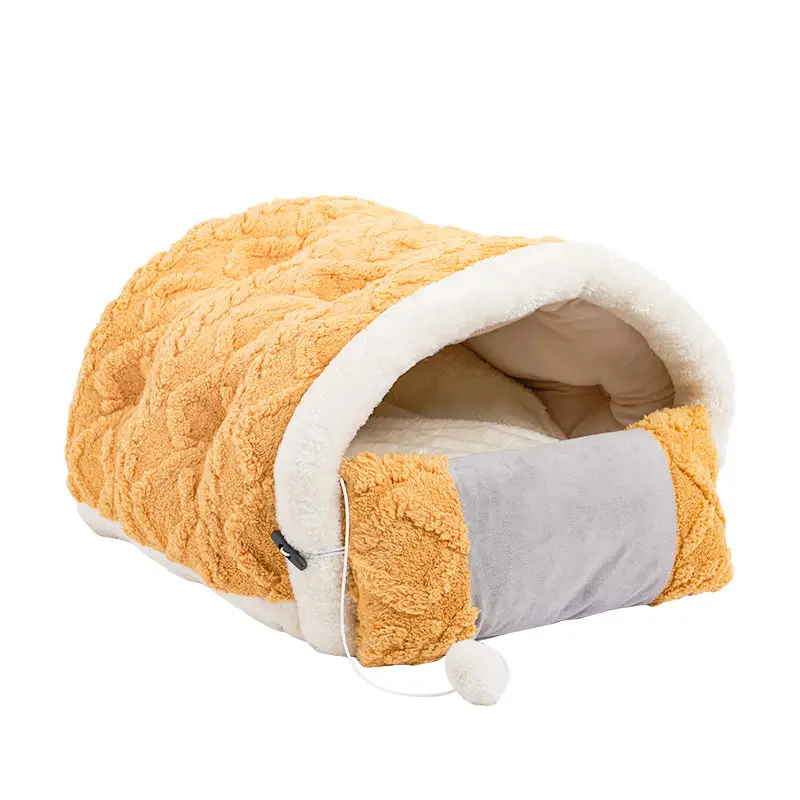 Artic Velvet Cat Nest Cave Bed With Pillow And Separate Sleeping Pad