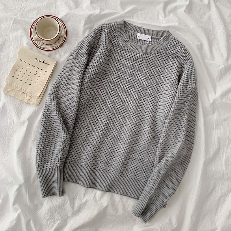 Loose And Versatile Long-sleeved Knitted Top Trend