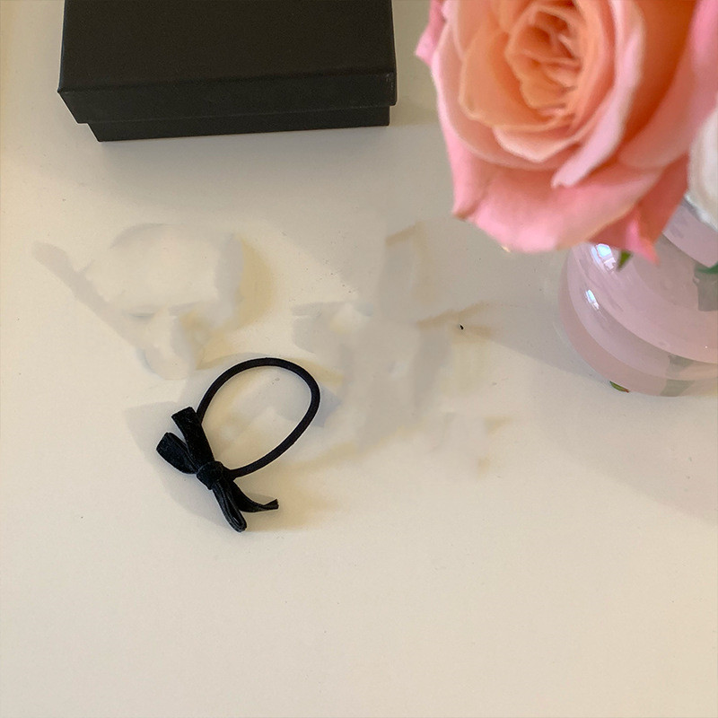 Black Velvet Bow Hair Rope Rubber Band
