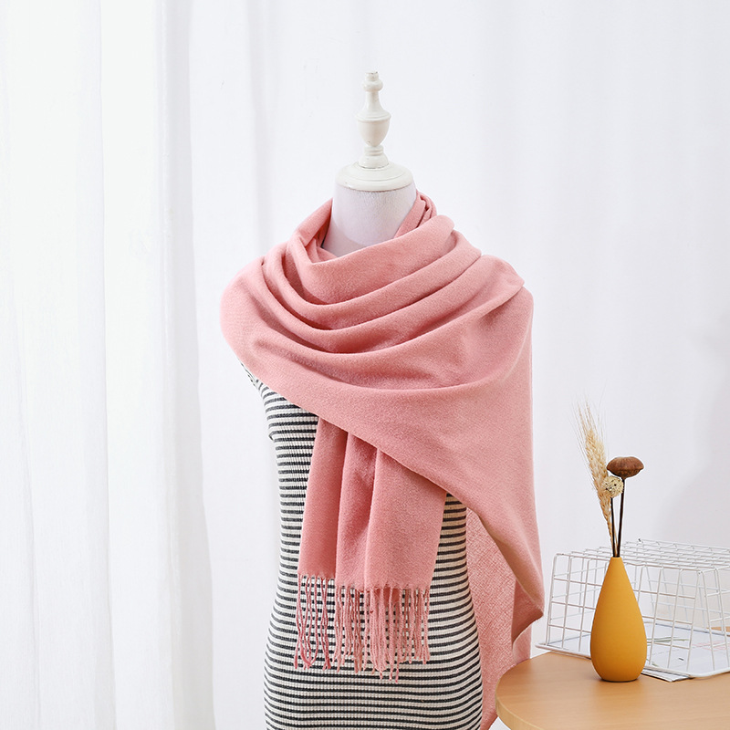 Solid Colored Long Towel Thickened For Warmth