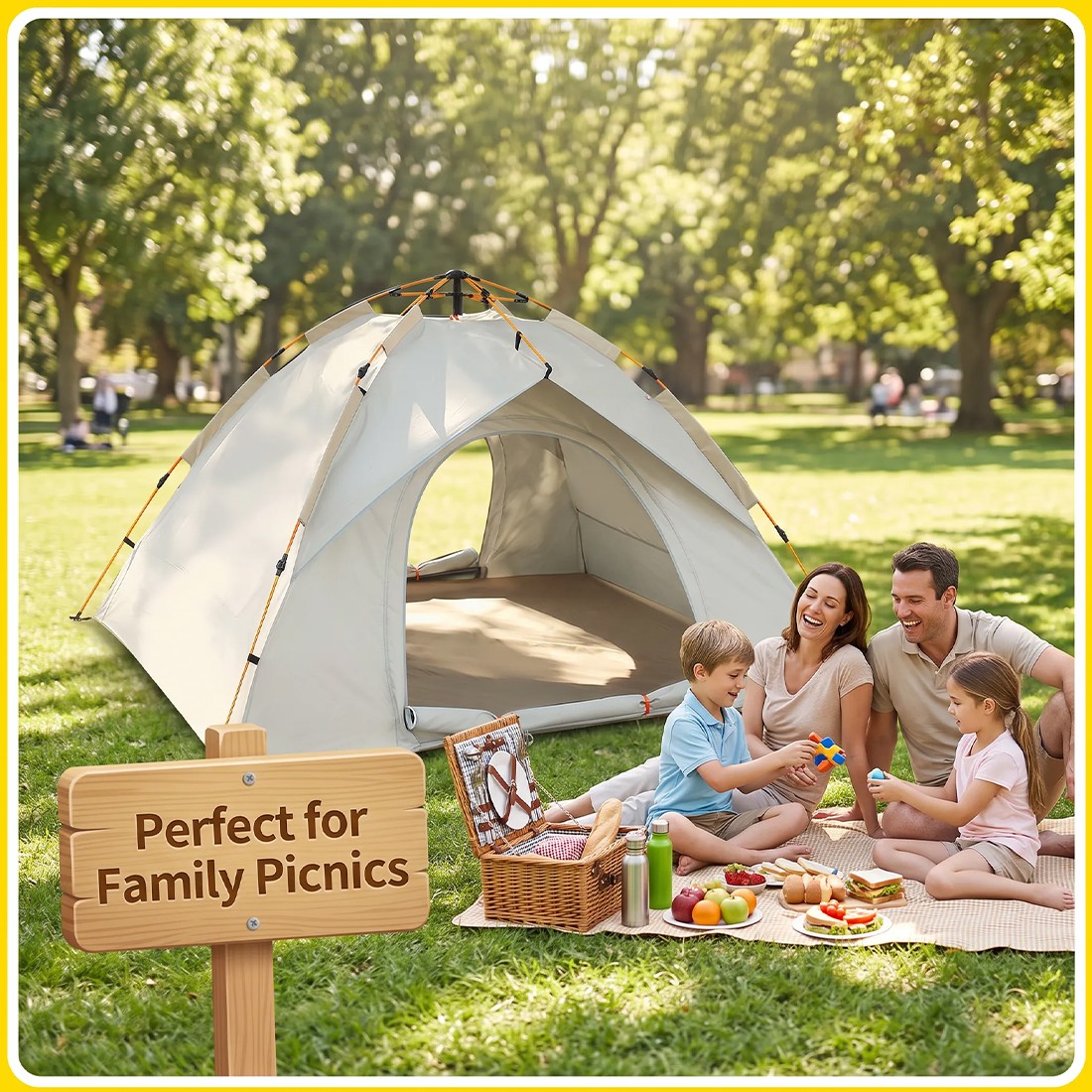 3-4 Man UK Outdoor Automatic Instant Double Layer Quick Setup Camping Tent — image 3