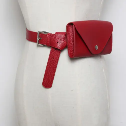 Litchi Pattern Mobile Phone Waist Bag Belt