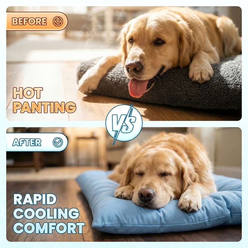 Extra-Large Summer Cooling Mat Dog Sofa Bed,Ultra-Soft, 8 Compartments, Extra-Large Plush Dog Sofa Bed,Super Soft, Thick Polyester Pet Mat With A Non-Slip Bottom thumbnail 7