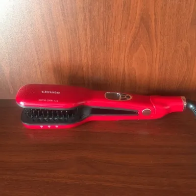 Steam Spray Hair Straightener Splint Comb Spray Hair Straightener Red - Shop at LoveMi