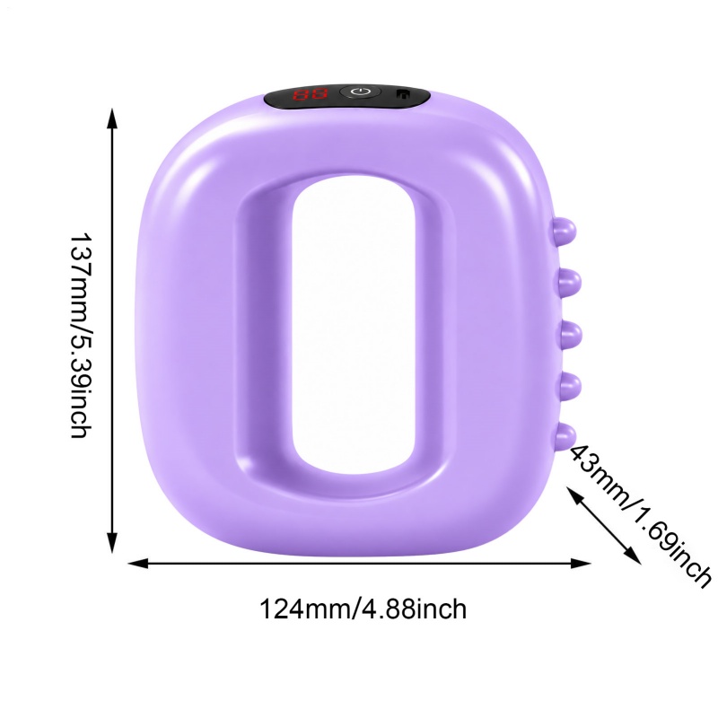 Electric Fascia Ring Massager Heat 3 Modes 5 Levels Rechargeable USB-C Purple — image 7